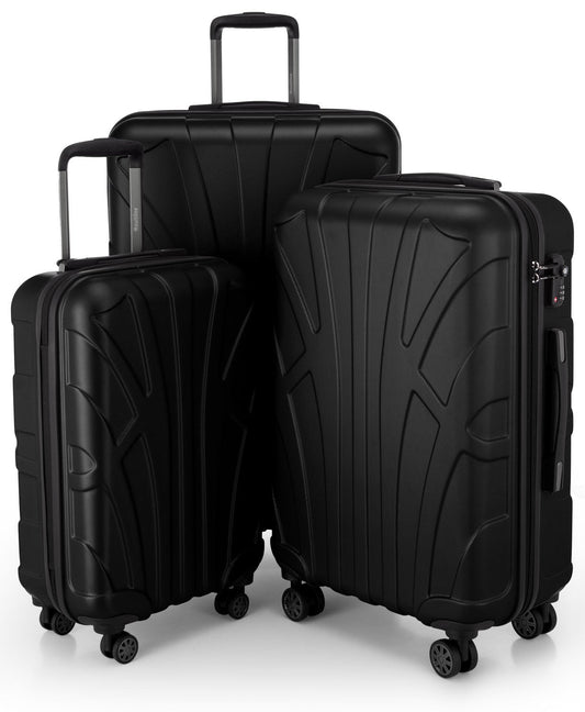 suitline Rollkoffer Set ABS Matt Schwarz