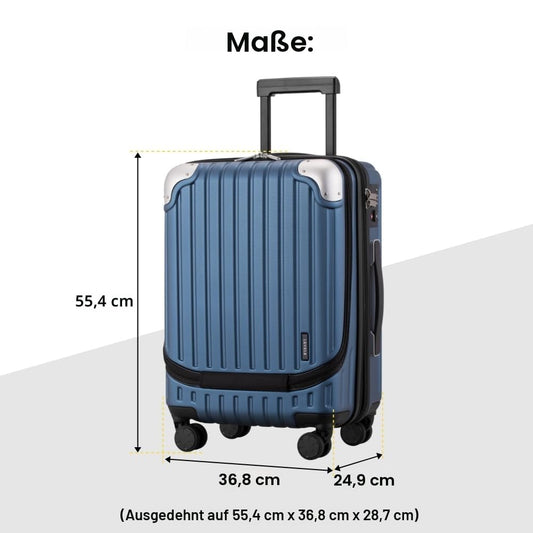 Kabinenkoffer 55 cm Erweiterbar TSA Blau